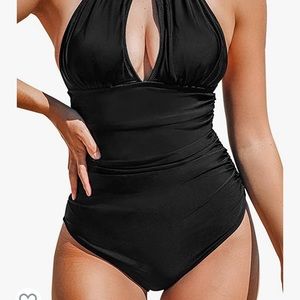 High-Cut Halter One Piece Swimsuit